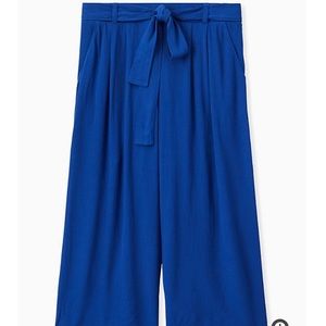 Torrid Sapphire Blue Crinkled Gauze Culottes